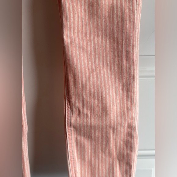 NWT LC Lauren Conrad Skinny Crop Mid Rise Lycra Stretch Jeans In Pink Striped - Picture 7 of 16